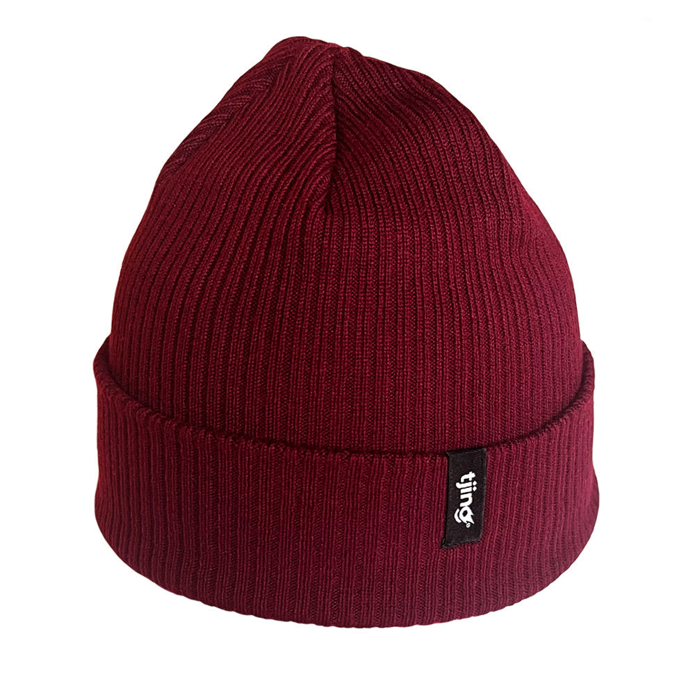 Organic Cotton Cuff Beanie - Burgundy