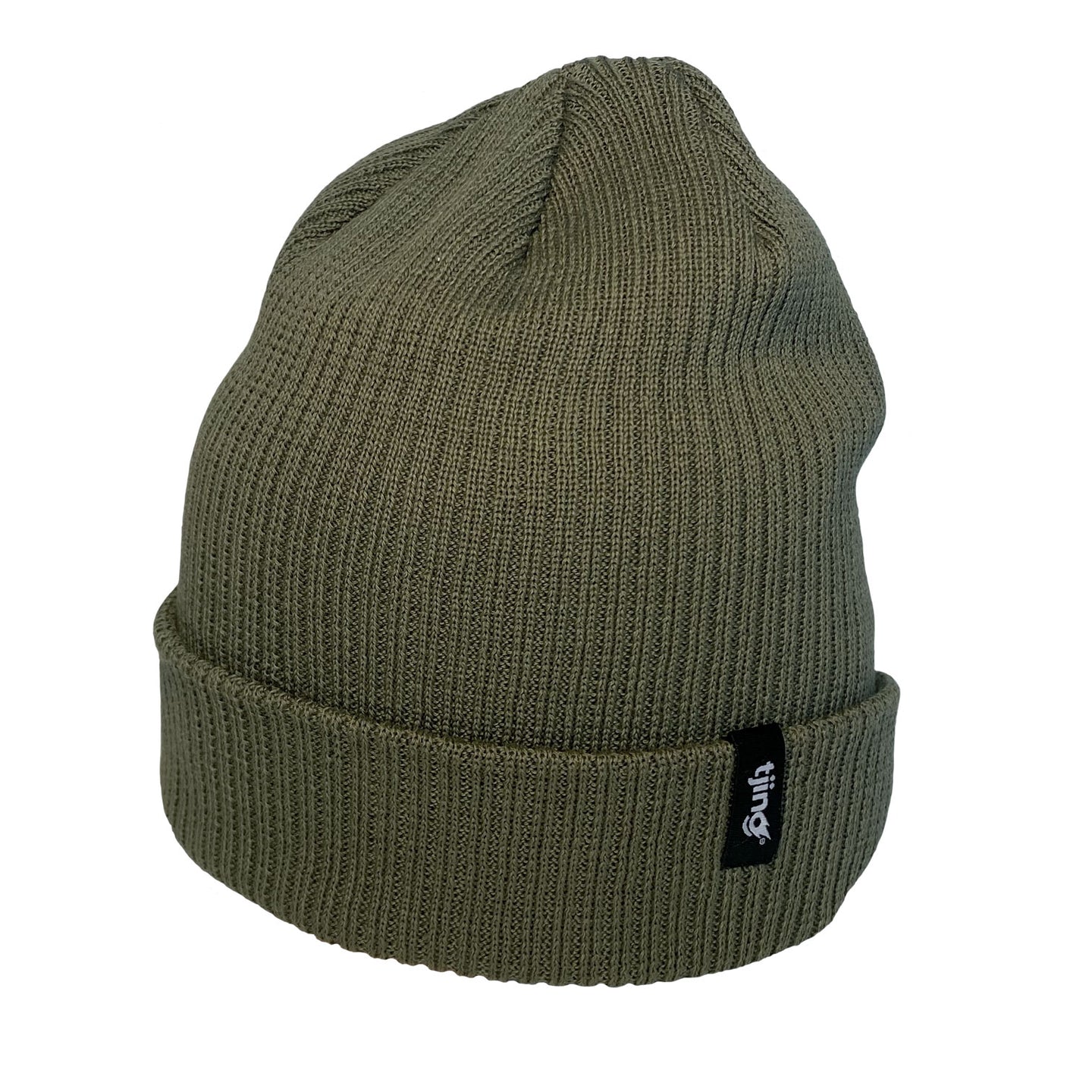 Organic Cotton Cuff Beanie - Olive Green